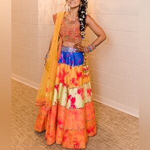 Vibrant Multicolor Mirror Work Lehenga Choli